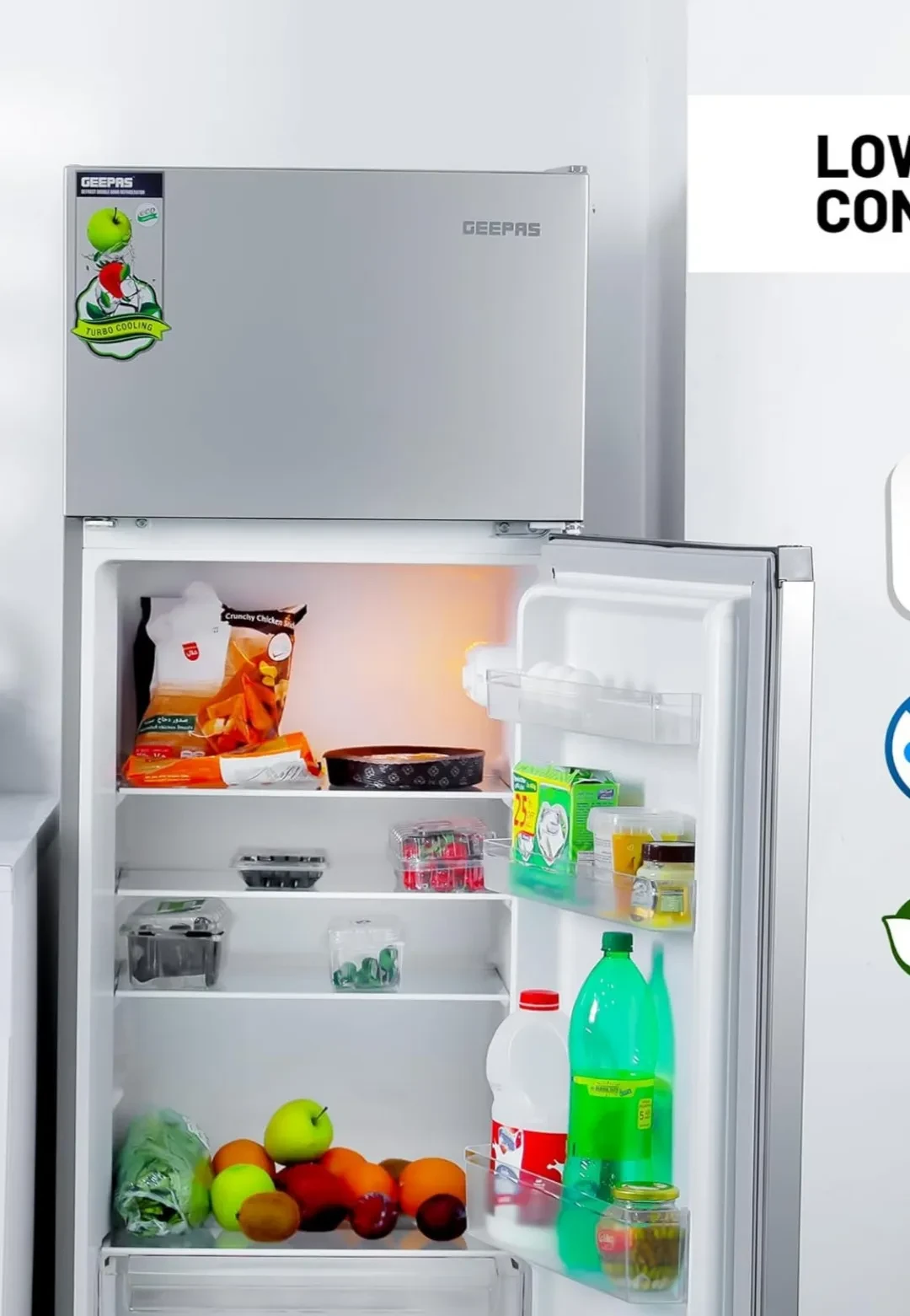 ثلاجة جيباس وقافي بابين ثلج سعة 240 لتر موديل:GRF2400SXE - صورة المنتج 6