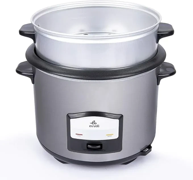 جهاز طهي الارز 2 في 1 مع جهاز بخار من ايفولي سعة2لتر 750 واط فضي EVKA-RC6501S - صورة المنتج 6