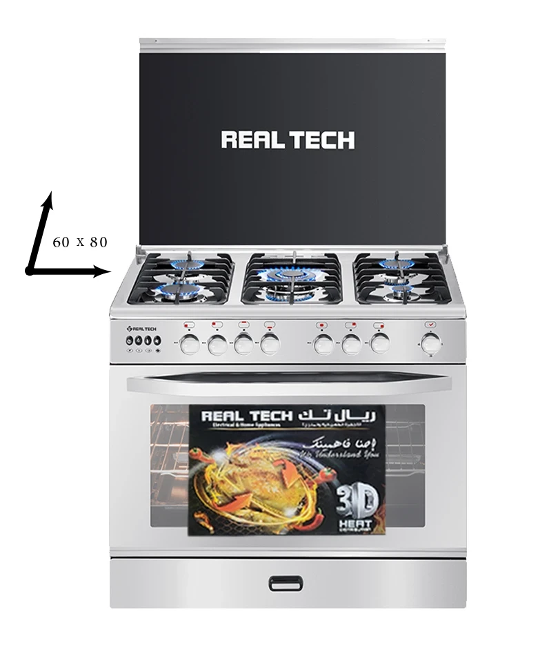 فرن غاز ريال تك  60×80 استيل 100% مواصفات كاملة – موديل 908 - صورة المنتج 4
